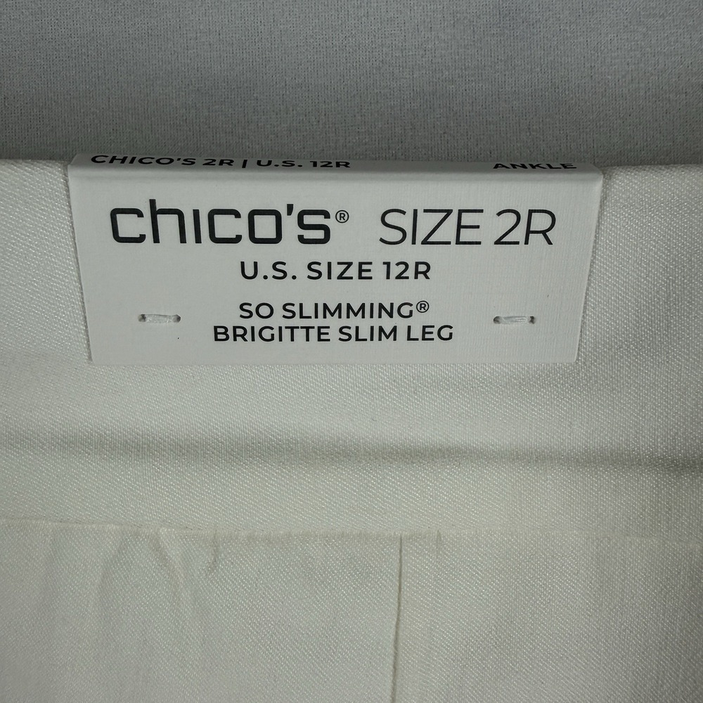 Chico's So Slimming Brigitte Slim Leg Ankle Pants Womens 2R 12R White NWT - Picture 4 of 9